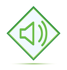 Volume speaker icon modern abstract green diamond button