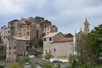 Fototapeta na wymiar Village de Tralonca en Corse