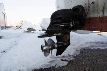 Enginen on the snow