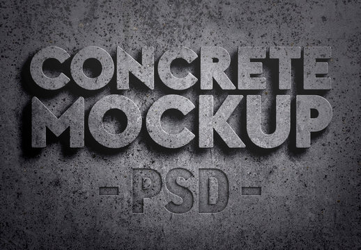 3D Concrete Text Effect Mockup