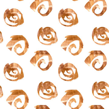 Bright decorative golden squiggles seamless pattern