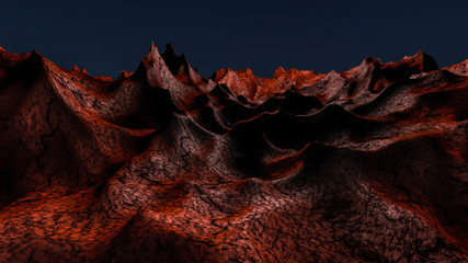 cosmic abstract landscape. 3d render illustration