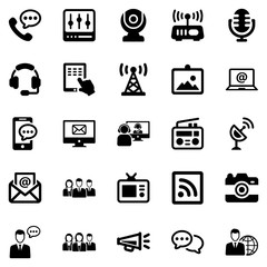 Communication Icon Set - (Black Series)