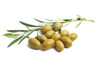 olives with leaves isolated