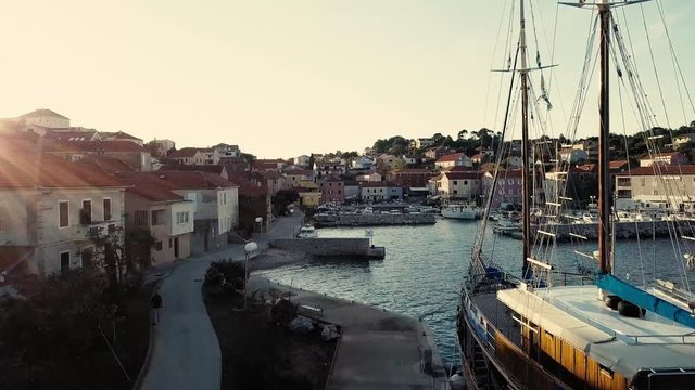 A nice mediterranean port at sunset