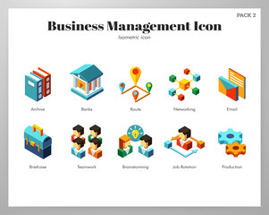 Business management icons Isometric pack