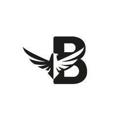 The eagle in the letter. Isolated drawing for use as an icon, logo, identity, in web and application design, for printing on various media and more