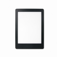 ebook reader with blank screen isolated on white