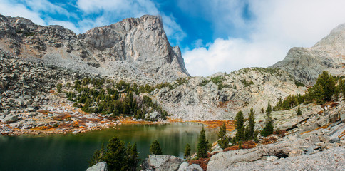 Arrowhead Lake on Cirque of the Towers Hike in the Wind River Range in Wyoming in Autumn