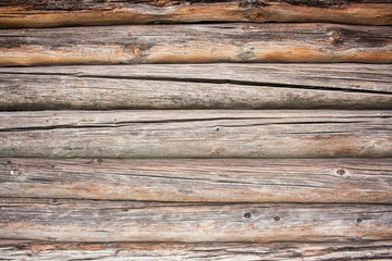 wall of an old log house