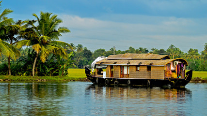 Alleppey houseboat in Kerala - obrazy, fototapety, plakaty