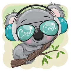 Photo sur Plexiglas Chambre d enfant Cartoon Koala est assis sur un arbre