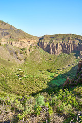 Fototapeta na wymiar Hiking at volcanic crater 
