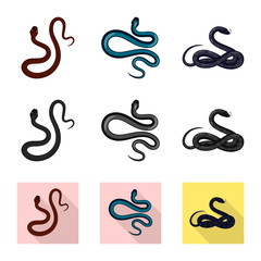 Vector design of mammal and danger symbol. Collection of mammal and medicine vector icon for stock.