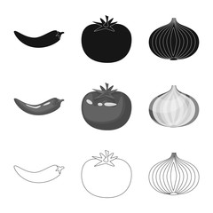 Vector design of taste and product sign. Collection of taste and cooking vector icon for stock.