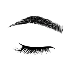 Fotobehang Eyelashes and eyebrows vector logo © mayrum