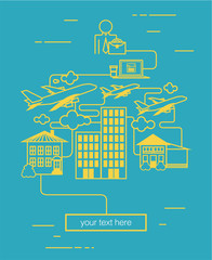 Business trip concept vector illustration