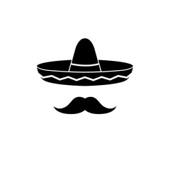 Sombrero icon, logo isolated on white