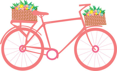 Naklejka na ściany i meble Bicicleta rosa