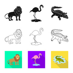 Vector design of nature  and fun  logo. Set of nature  and entertainment vector icon for stock.