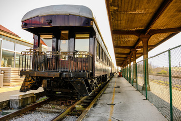 Fototapeta na wymiar old train at the station