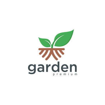 garden logo template vector illustration