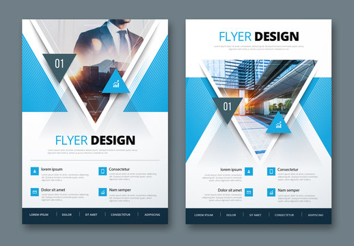 Colorful Business Flyer Layout with Triangle Elements