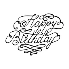 Vector Happy Birthday lettering text isolated on white background