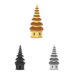 Isolated object of temple and landmark symbol. Set of temple and hindu stock symbol for web.