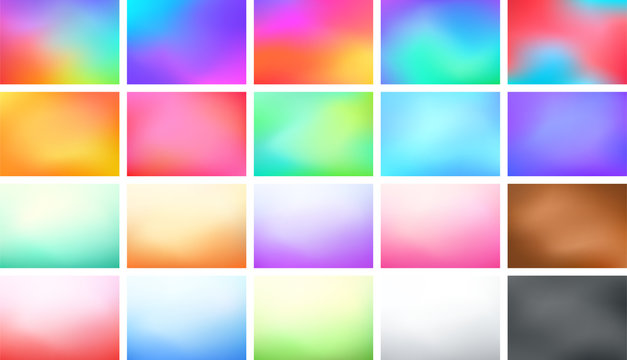 Abstract Blur Color Gradient Background Set A4 Landscape