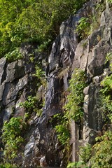Hillside rock waterfall