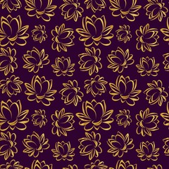 Lotus flower seamless vector pattern