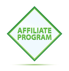 Affiliate Program modern abstract green diamond button