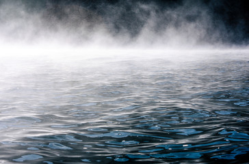Misty Surface of Lake Fontana in Great Smoky Mountains National Park in North Carolina in Autumn