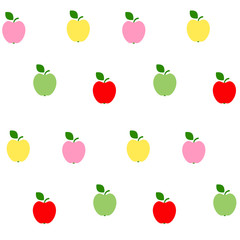 Red, green, yellow apples pattern