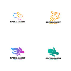 Speed rabbit logo template vector. Logo that symbolizes rabbits with speed, leaps and agility