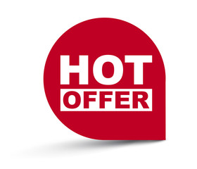 red vector banner hot offer