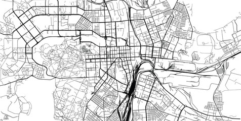 Urban vector city map of chelyabinsk, Russia