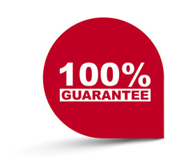 red vector banner 100% guarantee