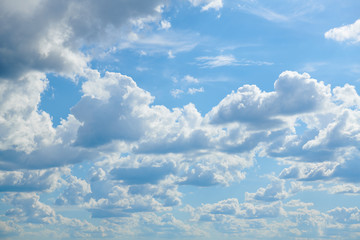 Fototapeta premium Bright sunny clouds, beautiful sky at day as background