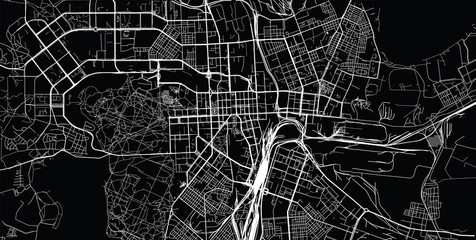 Urban vector city map of chelyabinsk, Russia