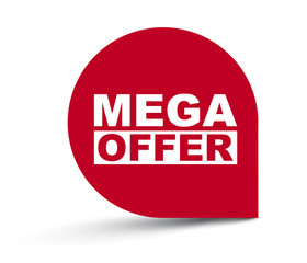 red vector banner mega offer