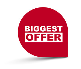red vector banner biggest offer