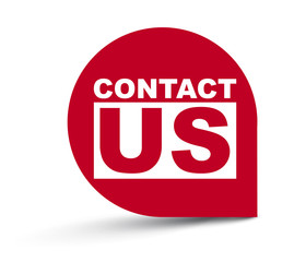 red vector banner contact us