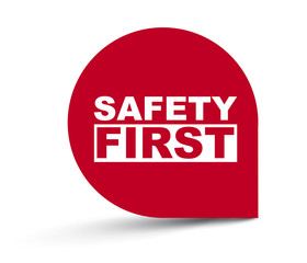 red vector banner safety first