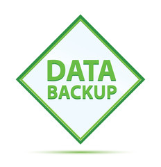 Data Backup modern abstract green diamond button