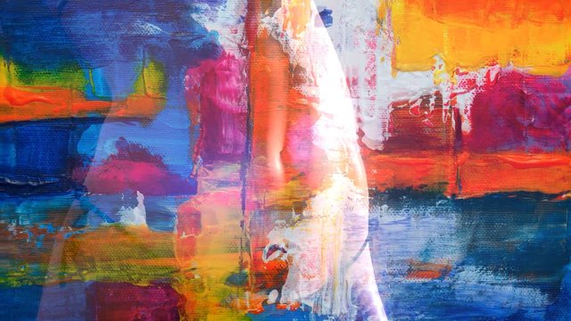 Cinemagraph of bikini in motion art of painting elegance and sensual