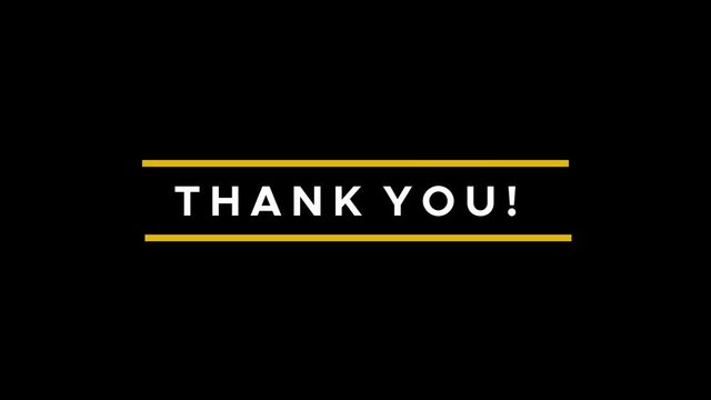 Thank you animated graphic highlight title video end card slide