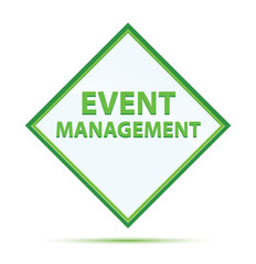 Event Management modern abstract green diamond button