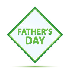 Father's Day modern abstract green diamond button
